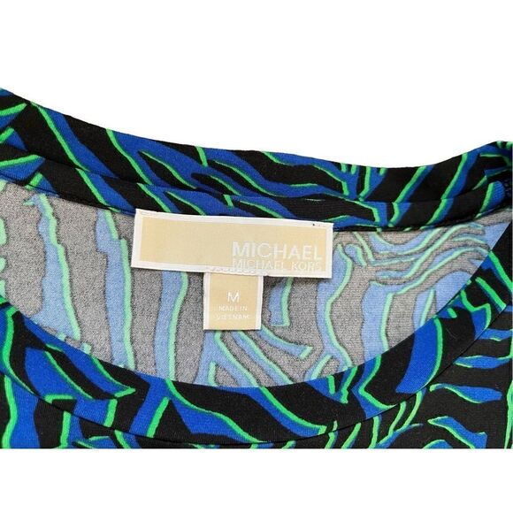 Michael Kors blue and black zebra patterned blouse - M - Picture 8 of 8